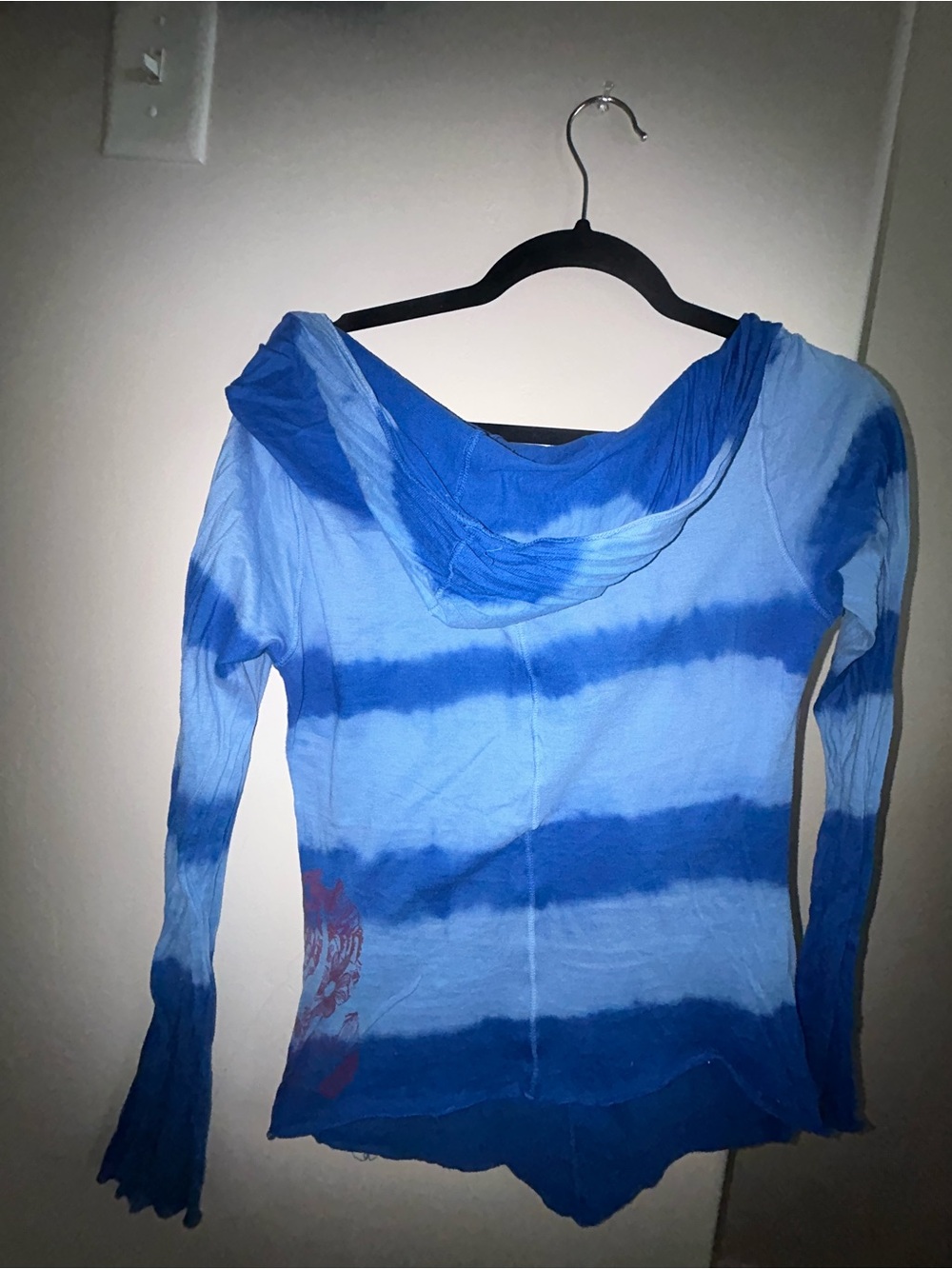 Diesel Bright Blue Pullover Hoodie with Red Logo Tag Vintage Y2K